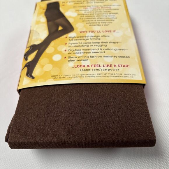 Star Power Spanx Shaping Tights Center Stage Size F Java Brown Hi Waist - Picture 7 of 8